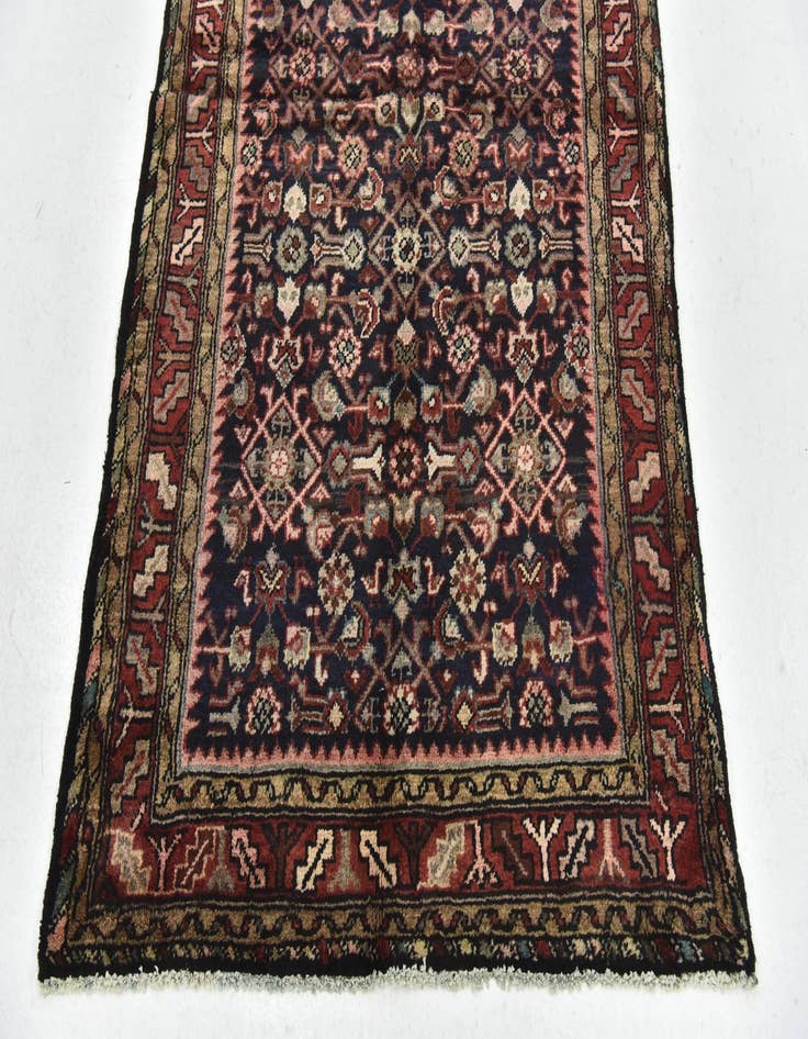 Detail image of  3' 7 x 9' 6  Hand Knotted Hossainabad Persian Wool Runner Rug