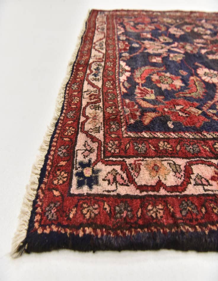 Detail image of 4' 5 x 9' 10 Hand Knotted Hossainabad Persian Wool Runner Rug