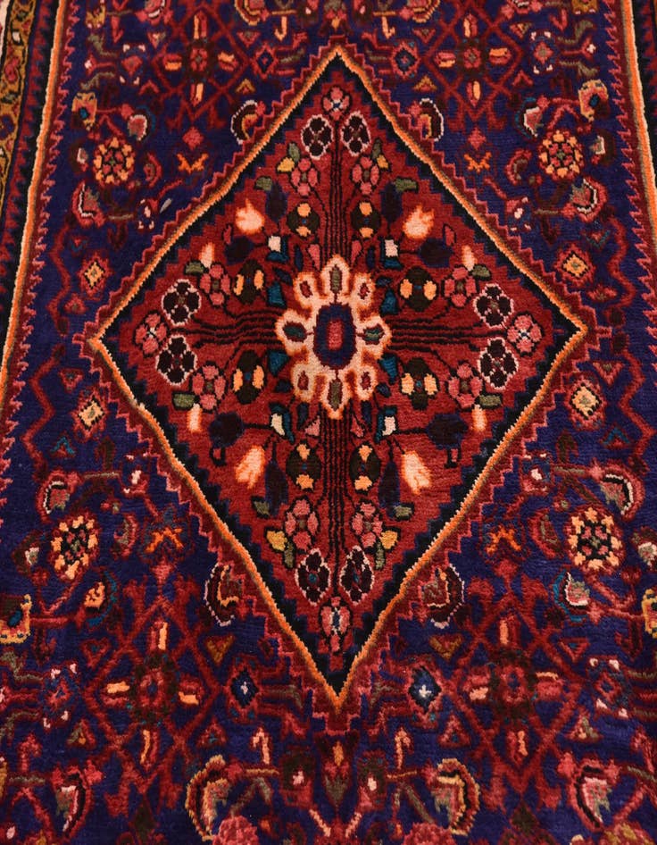 Detail image of  5' 2 x 10' 9  Hand Knotted Hossainabad Persian Wool Runner Rug