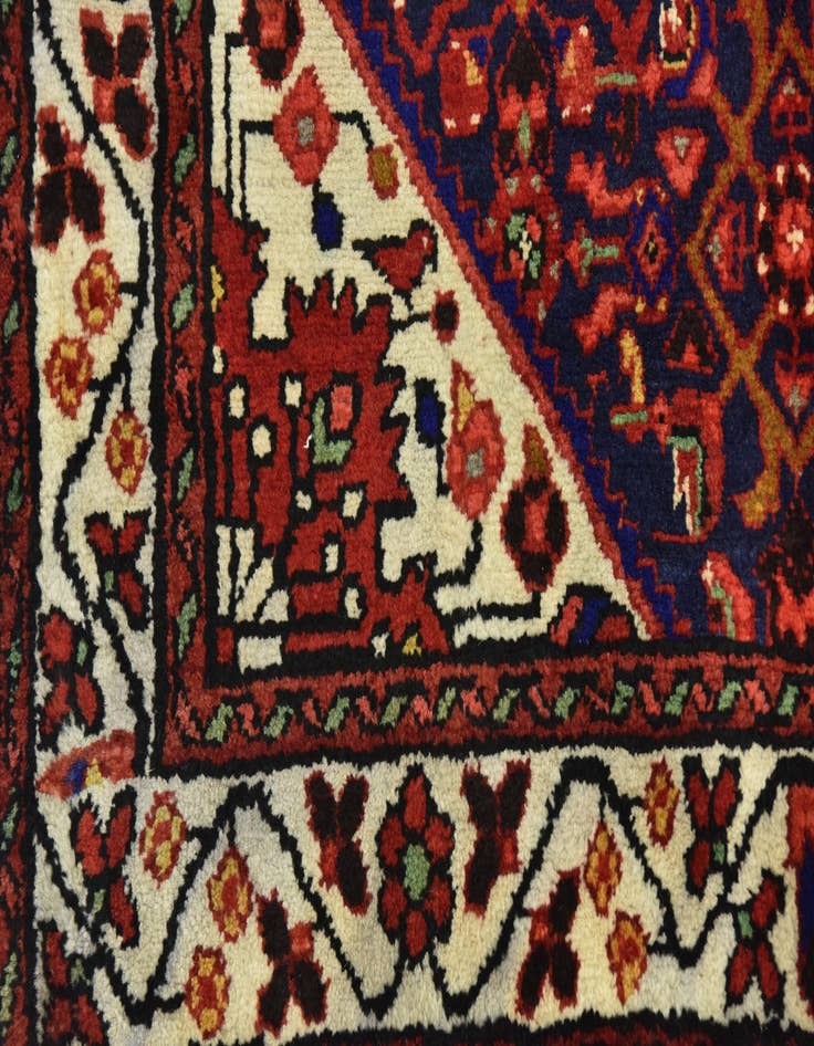 Detail image of  3' 6 x 9' 10  Hand Knotted Hossainabad Persian Wool Runner Rug