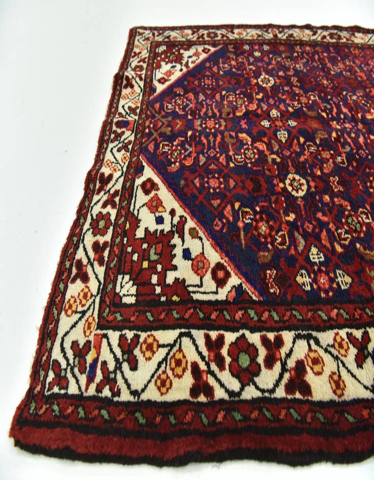 Detail image of  3' 6 x 9' 10  Hand Knotted Hossainabad Persian Wool Runner Rug