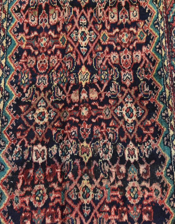 Detail image of  3' 8 x 11' 4  Hand Knotted Hossainabad Persian Wool Runner Rug