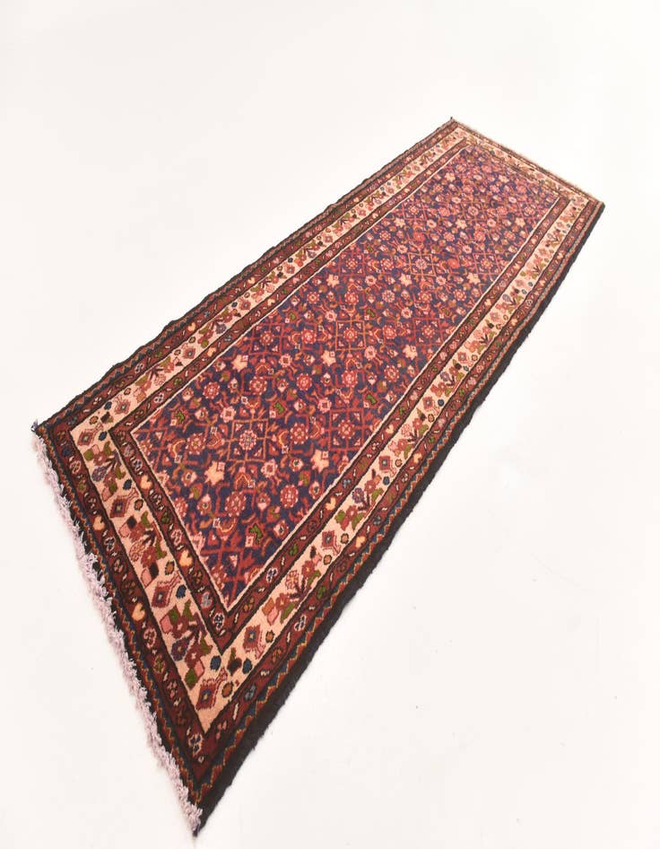 Detail image of  3' 8 x 9' 6  Hand Knotted Hossainabad Persian Wool Runner Rug