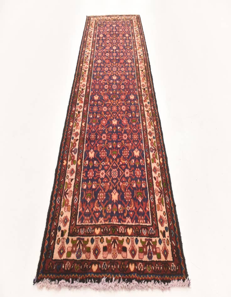 Detail image of  3' 8 x 9' 6  Hand Knotted Hossainabad Persian Wool Runner Rug