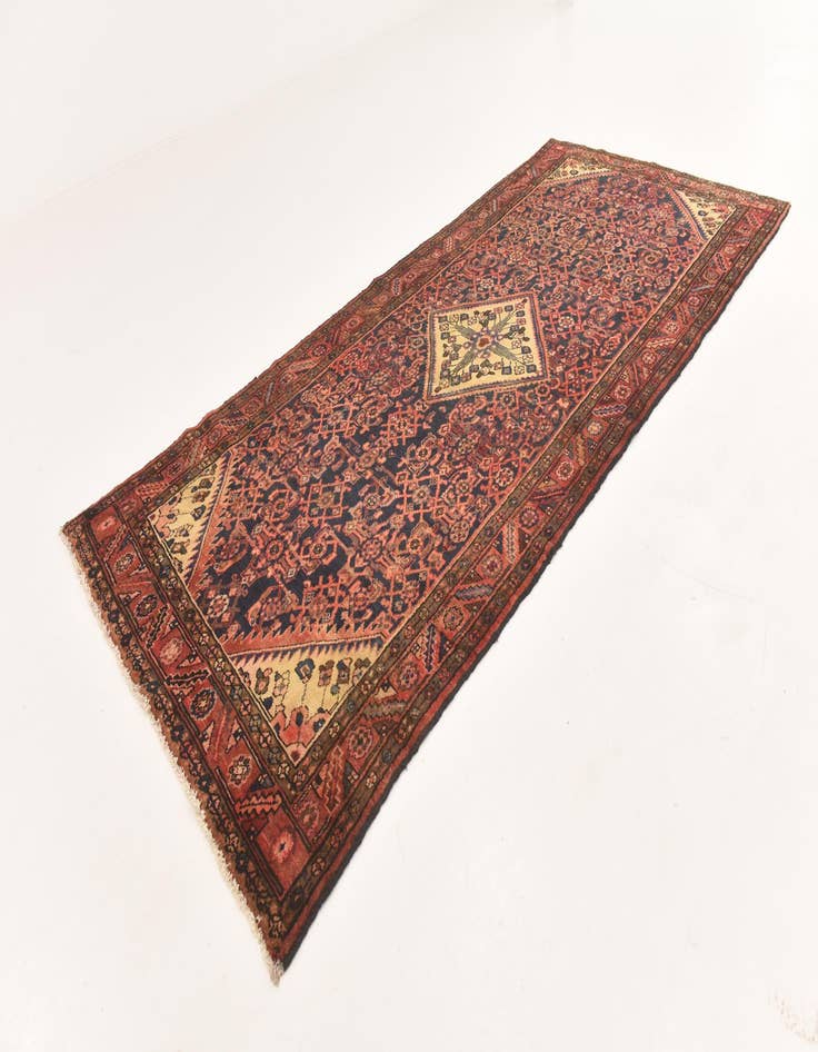 Detail image of  4' 9 x 10' 7  Hand Knotted Hossainabad Persian Wool Runner Rug