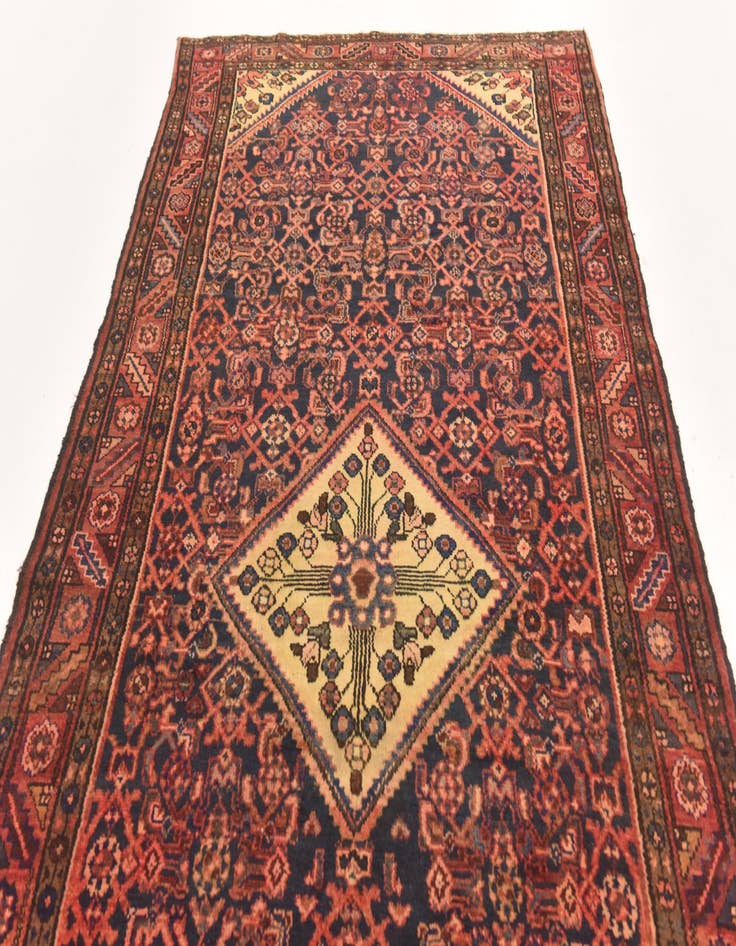 Detail image of  4' 9 x 10' 7  Hand Knotted Hossainabad Persian Wool Runner Rug