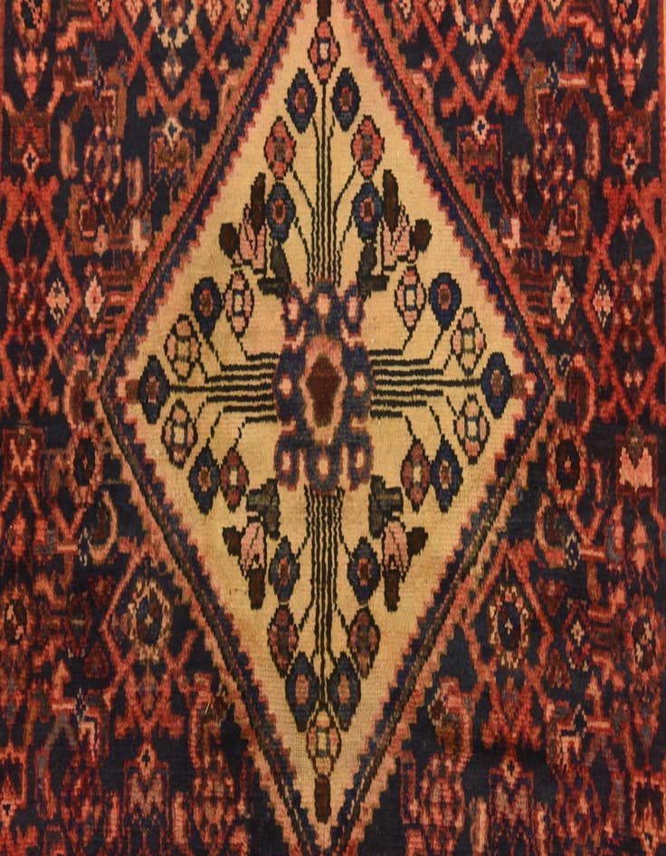Detail image of  4' 9 x 10' 7  Hand Knotted Hossainabad Persian Wool Runner Rug