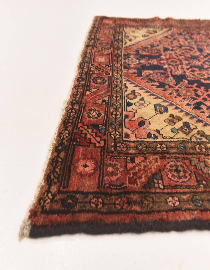 Detail image of  4' 9 x 10' 7  Hand Knotted Hossainabad Persian Wool Runner Rug