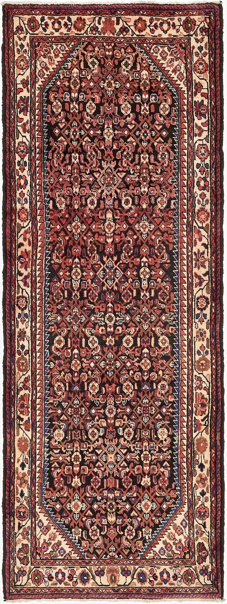  3' 10 x 10' 2  Hand Knotted Hossainabad Persian Wool Runner Rug