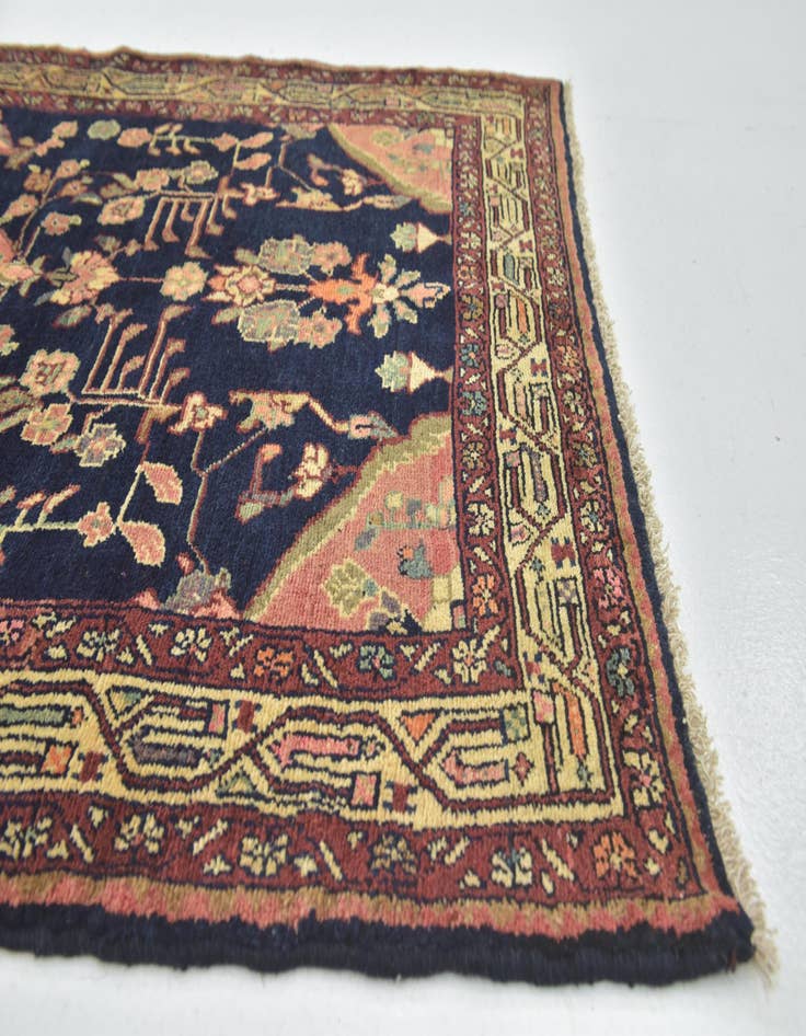 Detail image of 3' 10 x 9' 6 Hand Knotted Jozan Persian Wool Runner Rug