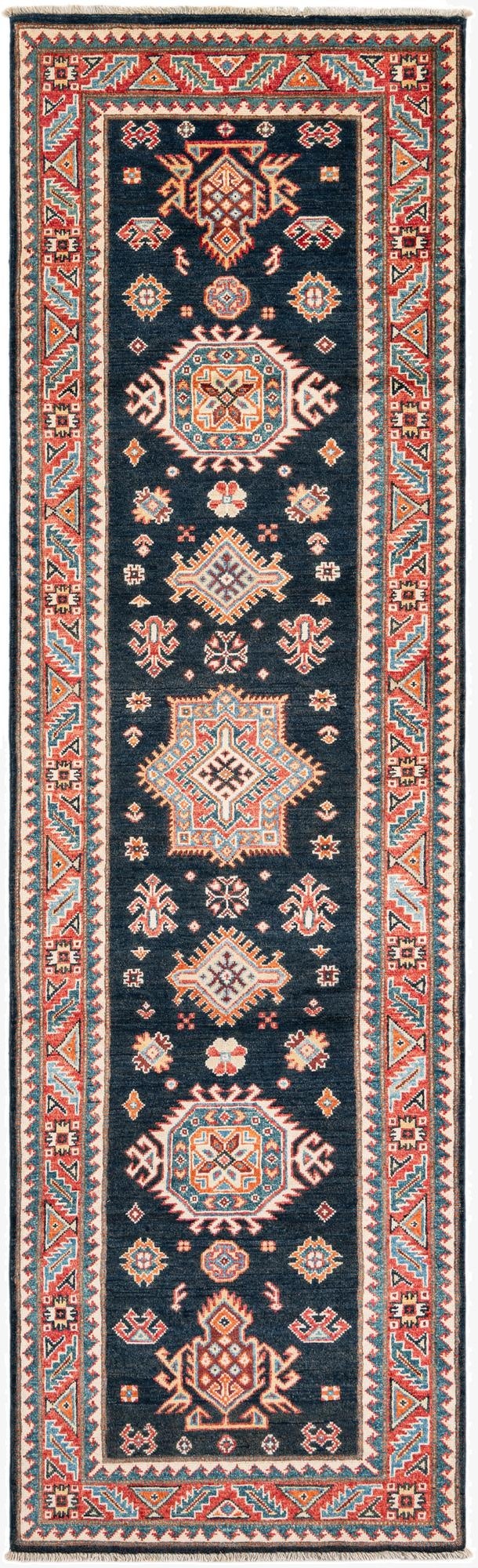  2' 9 x 9' 6  Hand Knotted Kazak Runner Rug