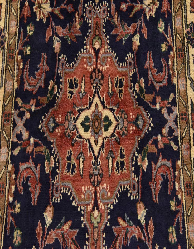 Detail image of  3' 9 x 10' 3  Hand Knotted Khamseh Persian Wool Runner Rug