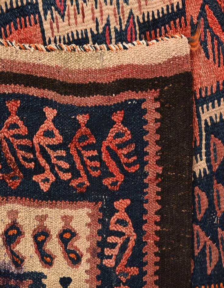 Detail image of  4' 5 x 10'  Hand Woven Kilim Fars Wool Runner Rug