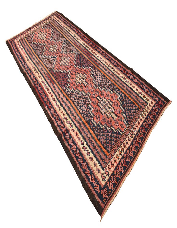 Detail image of  4' 5 x 10'  Hand Woven Kilim Fars Wool Runner Rug