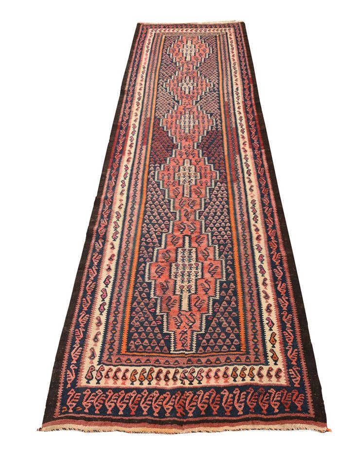 Detail image of  4' 5 x 10'  Hand Woven Kilim Fars Wool Runner Rug