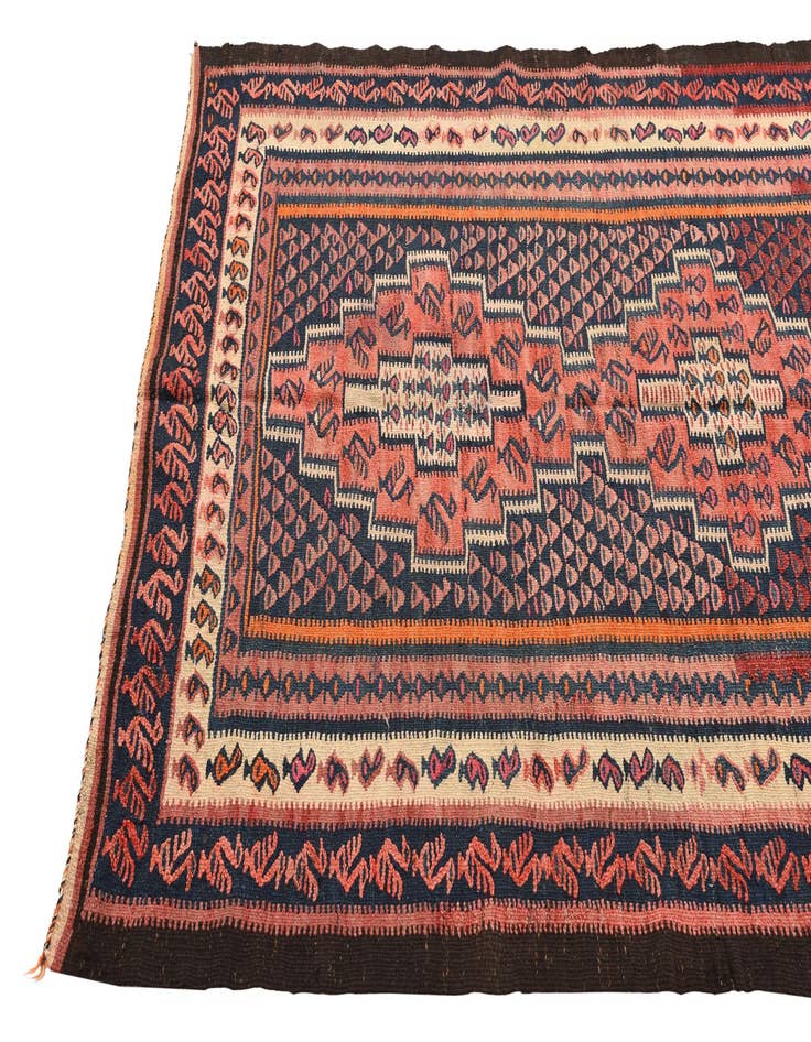 Detail image of  4' 5 x 10'  Hand Woven Kilim Fars Wool Runner Rug