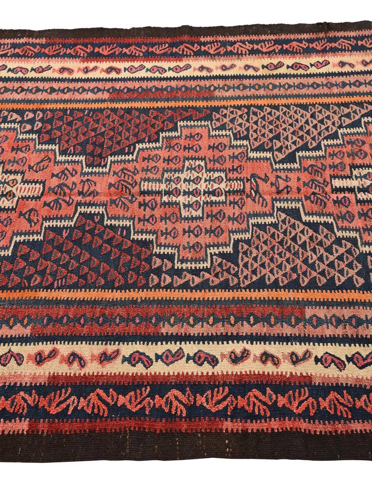 Detail image of  4' 5 x 10'  Hand Woven Kilim Fars Wool Runner Rug