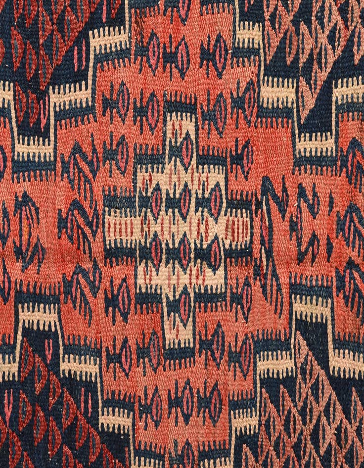 Detail image of  4' 5 x 10'  Hand Woven Kilim Fars Wool Runner Rug