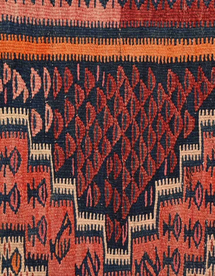 Detail image of  4' 5 x 10'  Hand Woven Kilim Fars Wool Runner Rug