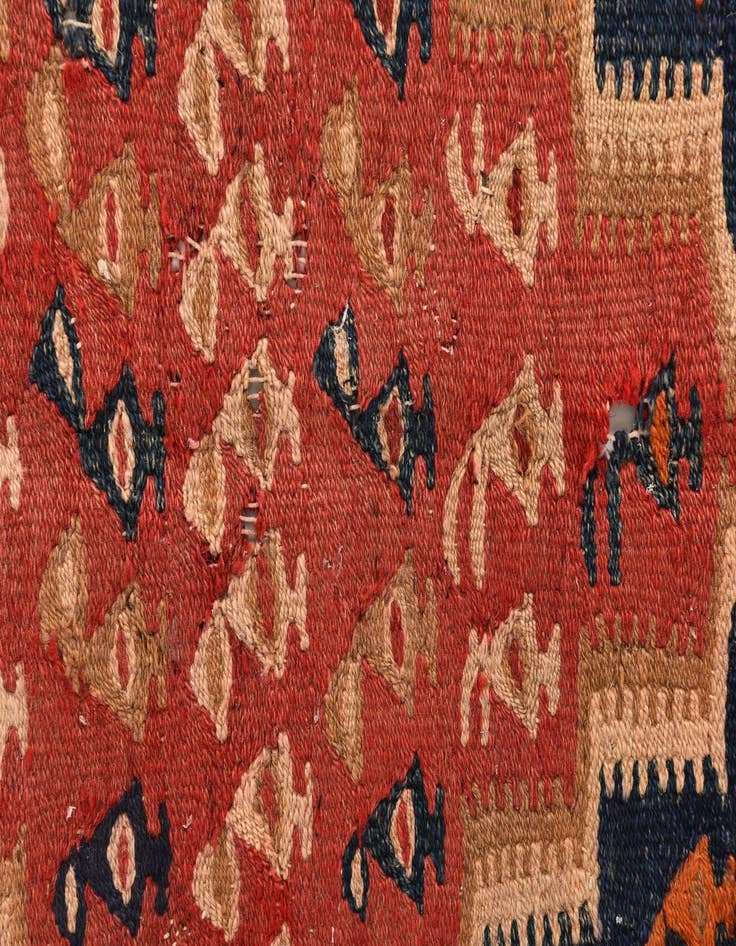 Detail image of  4' 5 x 9' 2  Hand Woven Kilim Fars Wool Runner Rug
