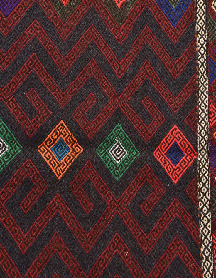 Detail image of  2' 7 x 8' 5  Hand Knotted Kilim Fars Persian Wool Runner Rug