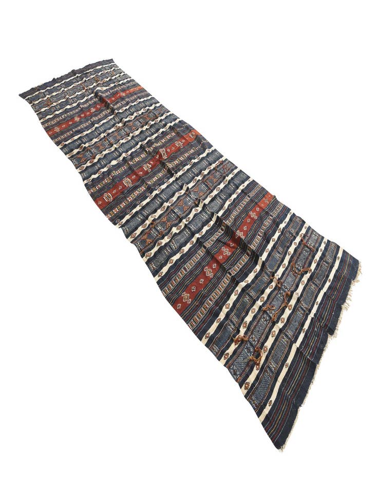 Detail image of  4' 10 x 13' 10  Hand Woven Kilim Fars Wool Runner Rug