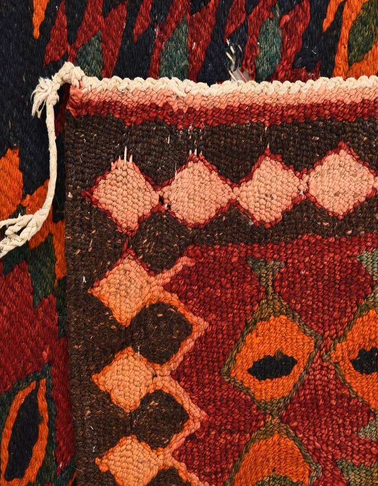 Detail image of  4' 3 x 8' 10  Hand Woven Kilim Fars Wool Runner Rug