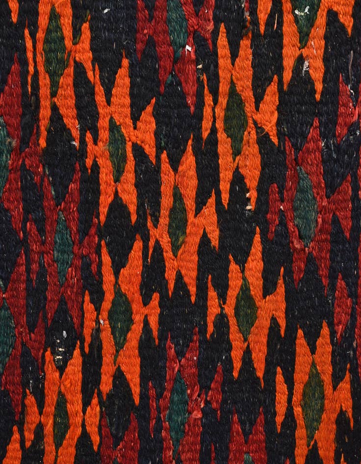 Detail image of  4' 3 x 8' 10  Hand Woven Kilim Fars Wool Runner Rug