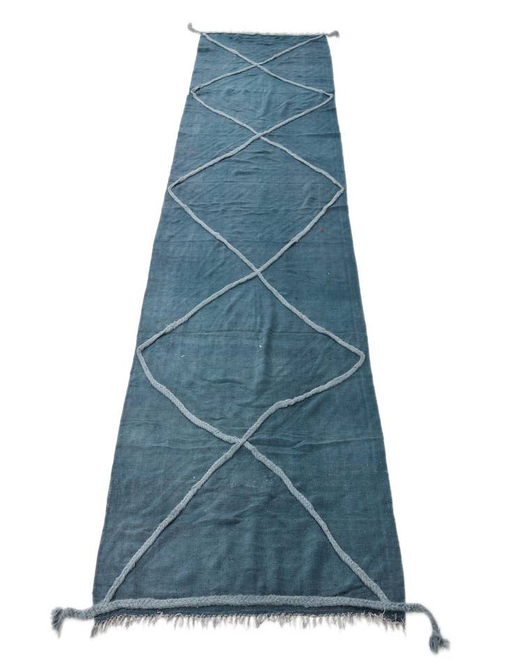 Detail image of  3' 6 x 10'  Hand Woven Kilim Modern Wool Runner Rug