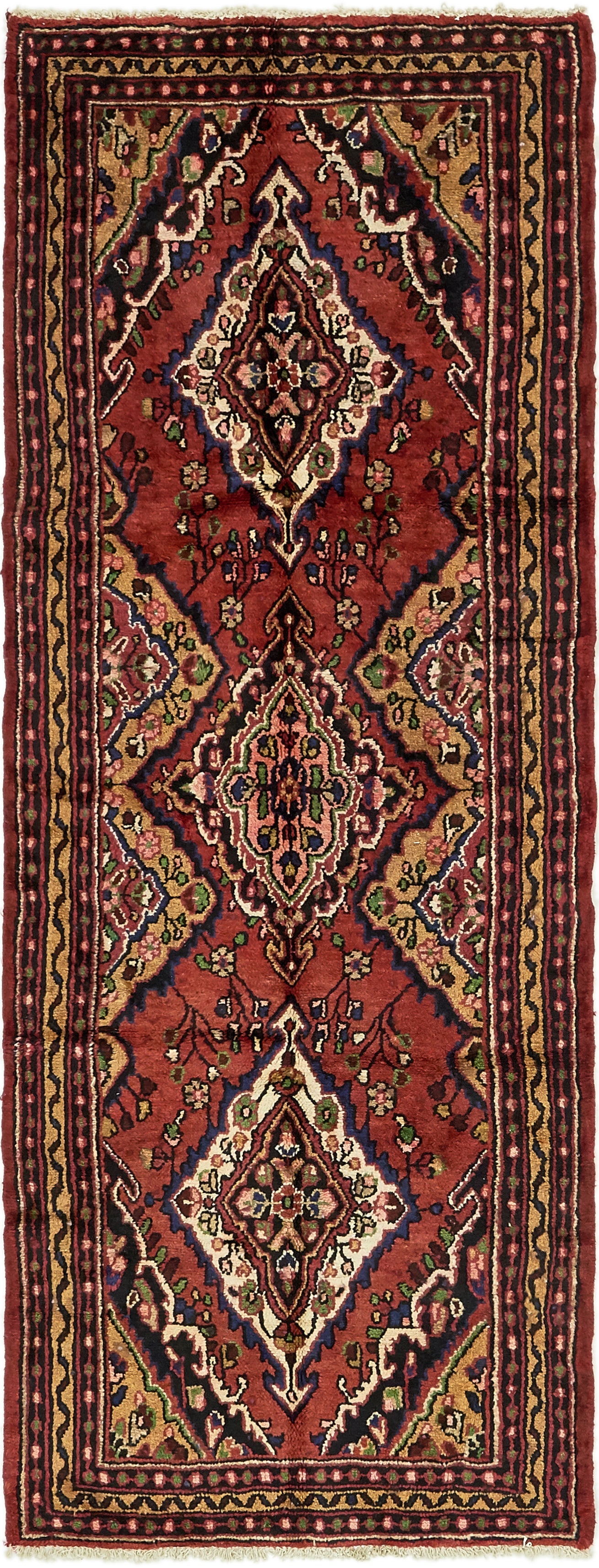  3' 5 x 9' 3  Hand Knotted Koliaei Persian Wool Runner Rug