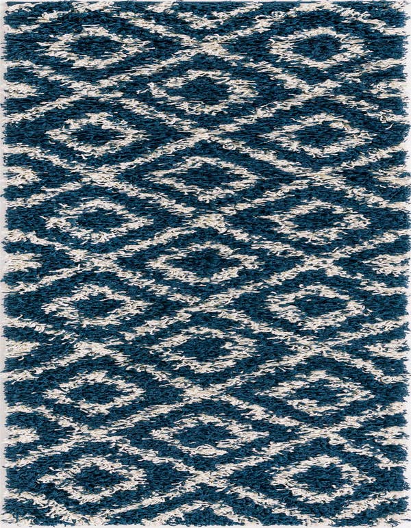 Detail image of  2' x 7' Lattice Shag Runner Rug