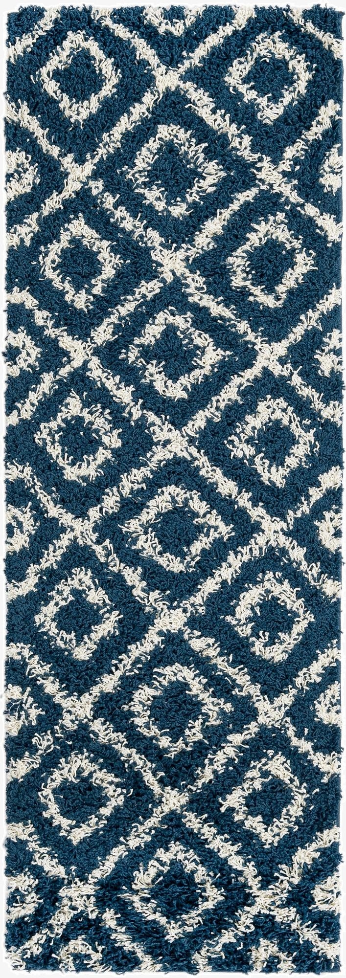  2' x 6' Lattice Shag Runner Rug