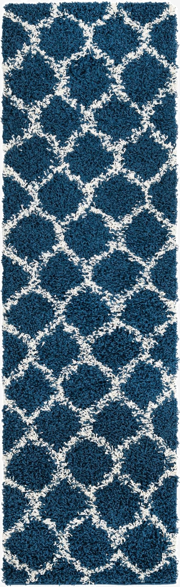  2' x 7' Lattice Shag Runner Rug