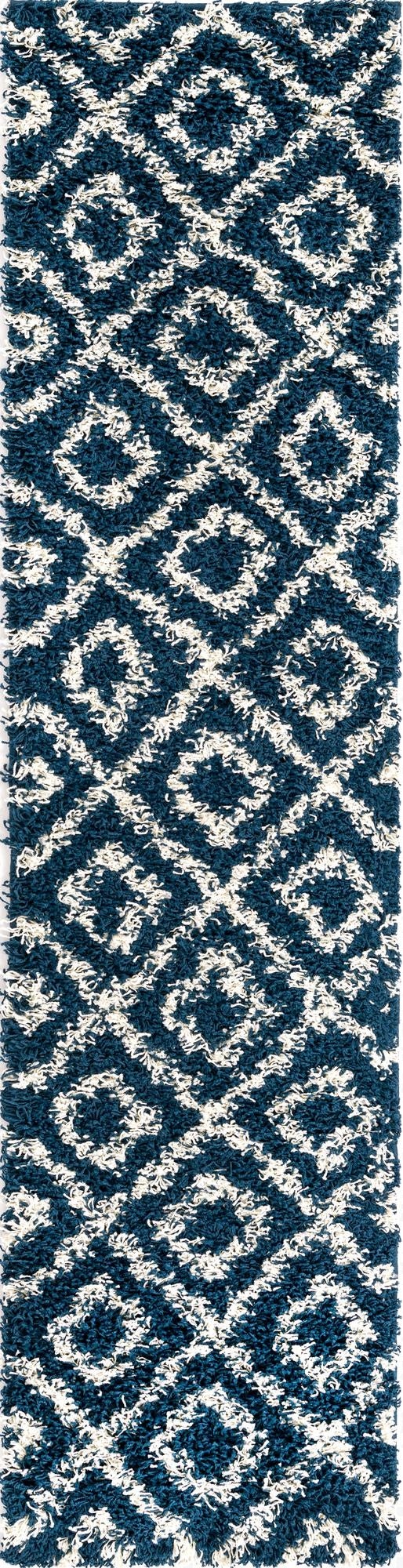  2' x 8' Lattice Shag Runner Rug
