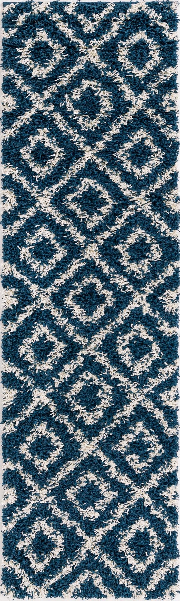  2' x 7' Lattice Shag Runner Rug