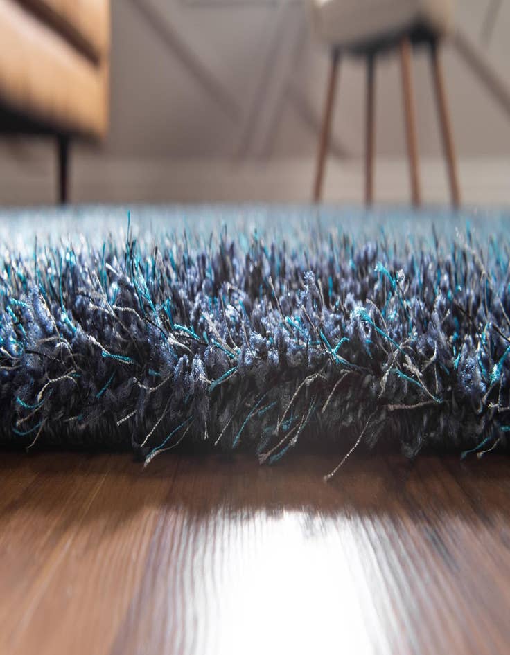 Detail image of  2' 7 x 6' Luxury Solid Shag Runner Rug