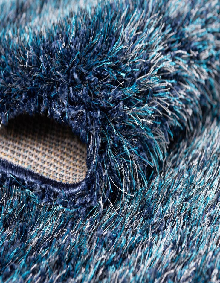 Detail image of  2' 7 x 6' Luxury Solid Shag Runner Rug