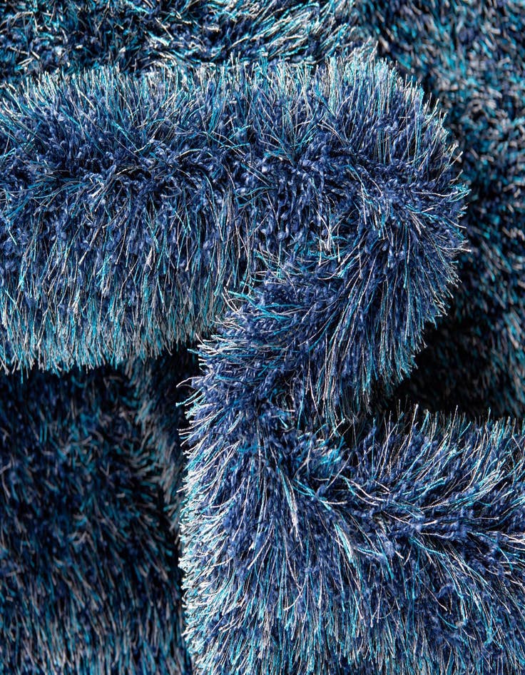 Detail image of  2' 7 x 6' Luxury Solid Shag Runner Rug