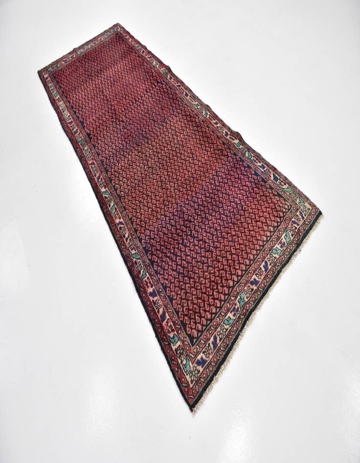 Detail image of  4' 2 x 9' 9  Hand Knotted Mahal Persian Wool Runner Rug