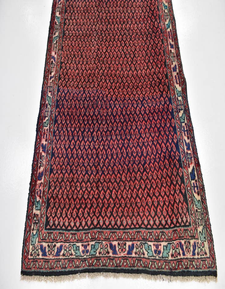 Detail image of  4' 2 x 9' 9  Hand Knotted Mahal Persian Wool Runner Rug