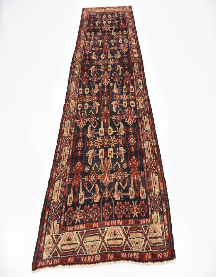 Detail image of  3' 8 x 9' 9  Hand Knotted Malayer Persian Wool Runner Rug