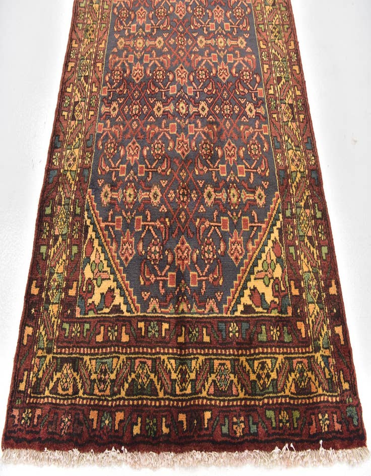 Detail image of 3' 6 x 11' Hand Knotted Malayer Persian Wool Runner Rug