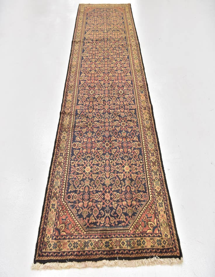 Detail image of 3' 7 x 10' 8 Hand Knotted Malayer Persian Wool Runner Rug