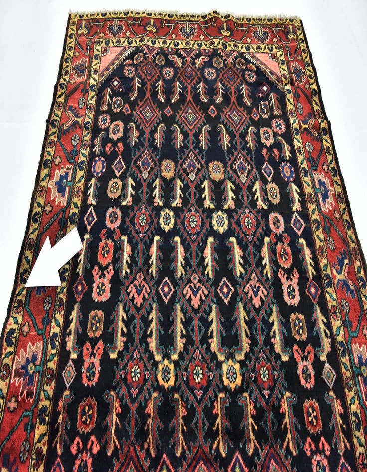 Detail image of 5' 2 x 10' 9 Hand Knotted Malayer Persian Wool Runner Rug