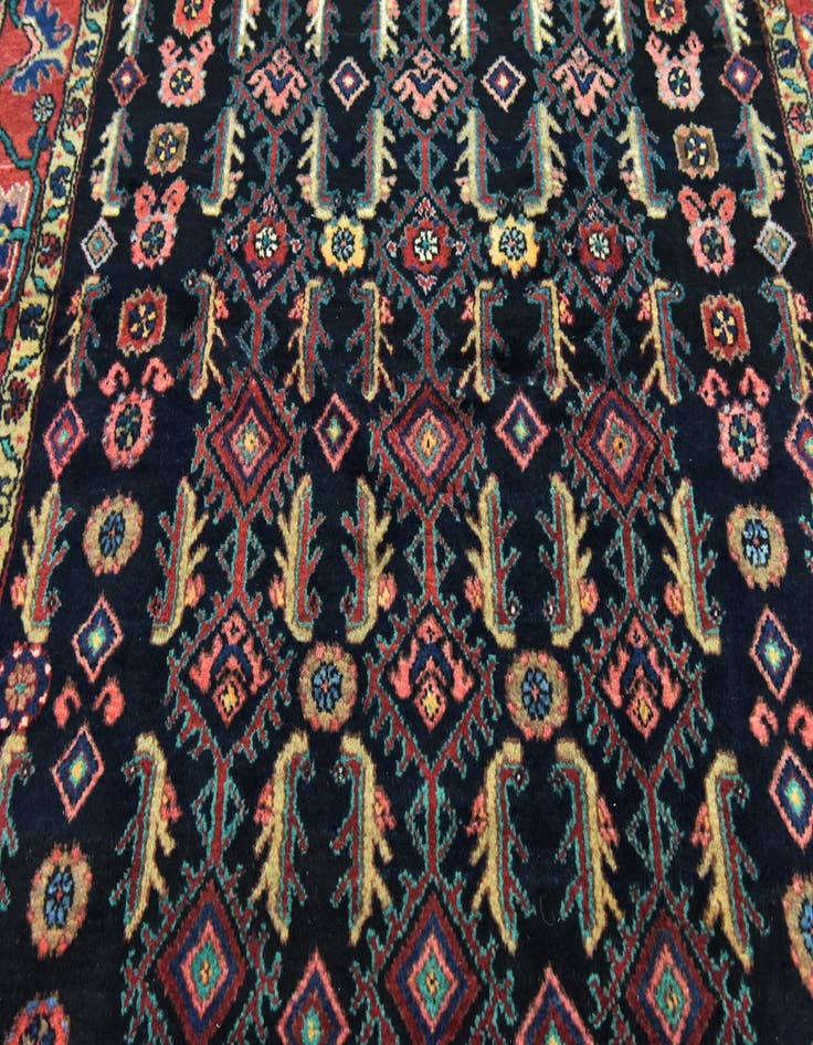 Detail image of 5' 2 x 10' 9 Hand Knotted Malayer Persian Wool Runner Rug
