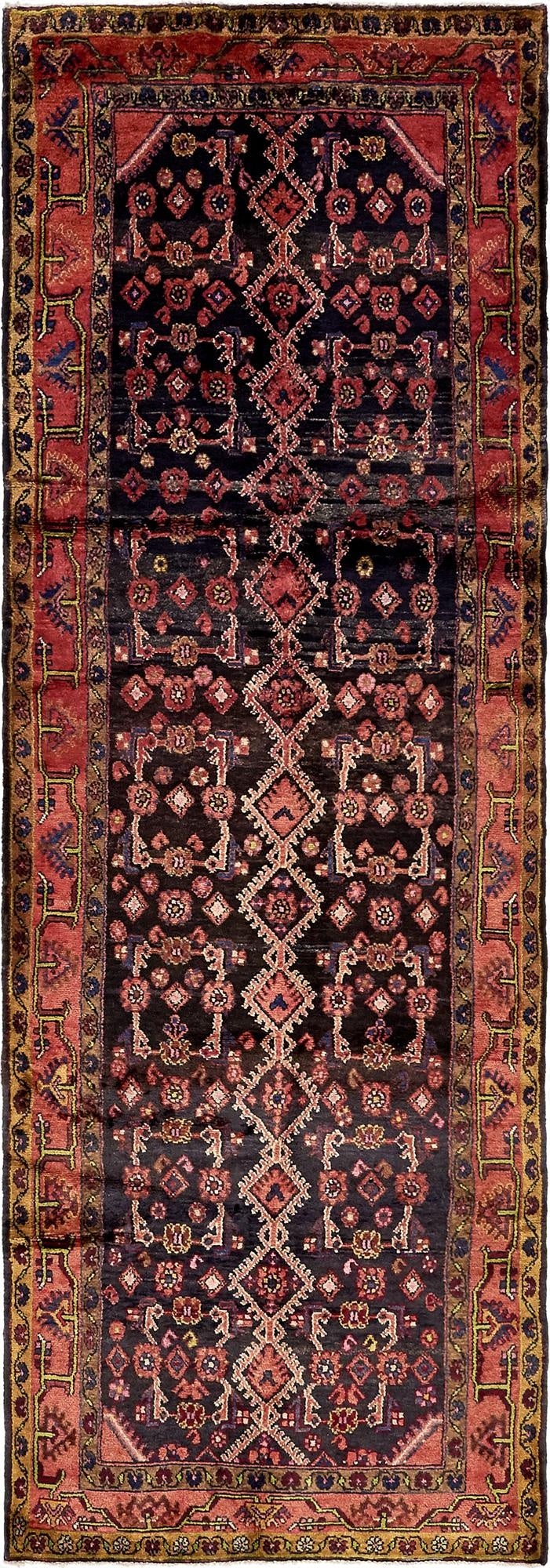  3' 6 x 10' 4  Hand Knotted Malayer Persian Wool Runner Rug