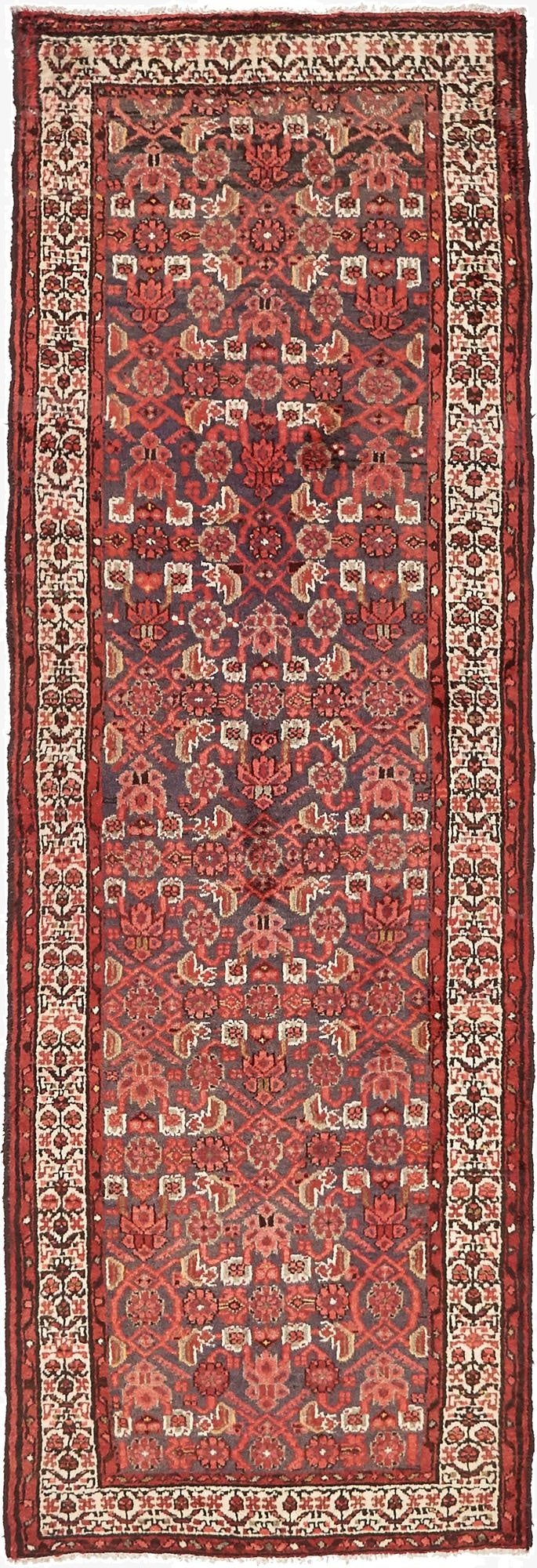  3' 5 x 10'  Hand Knotted Malayer Persian Wool Runner Rug