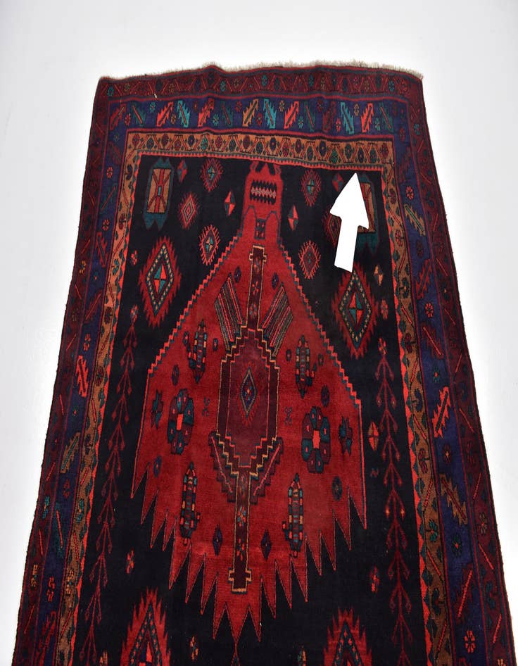 Detail image of 5' x 11' 8 Hand Knotted Meshkin Persian Wool Runner Rug