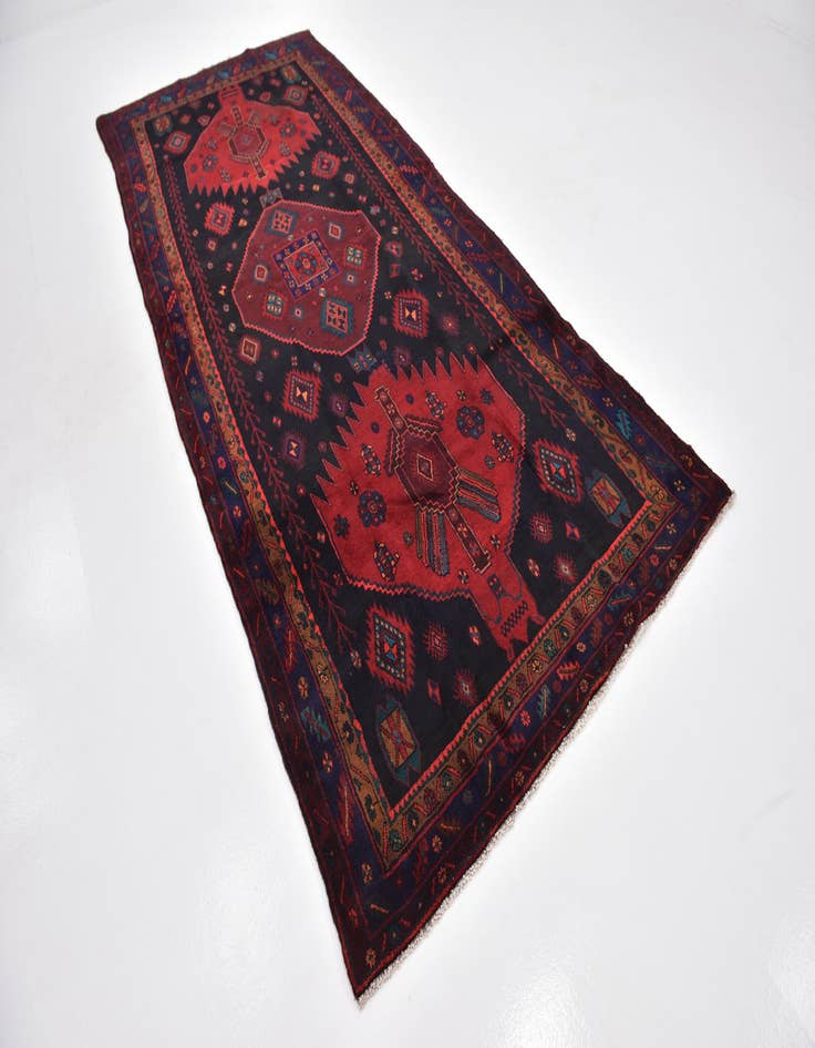 Detail image of 5' x 11' 8 Hand Knotted Meshkin Persian Wool Runner Rug