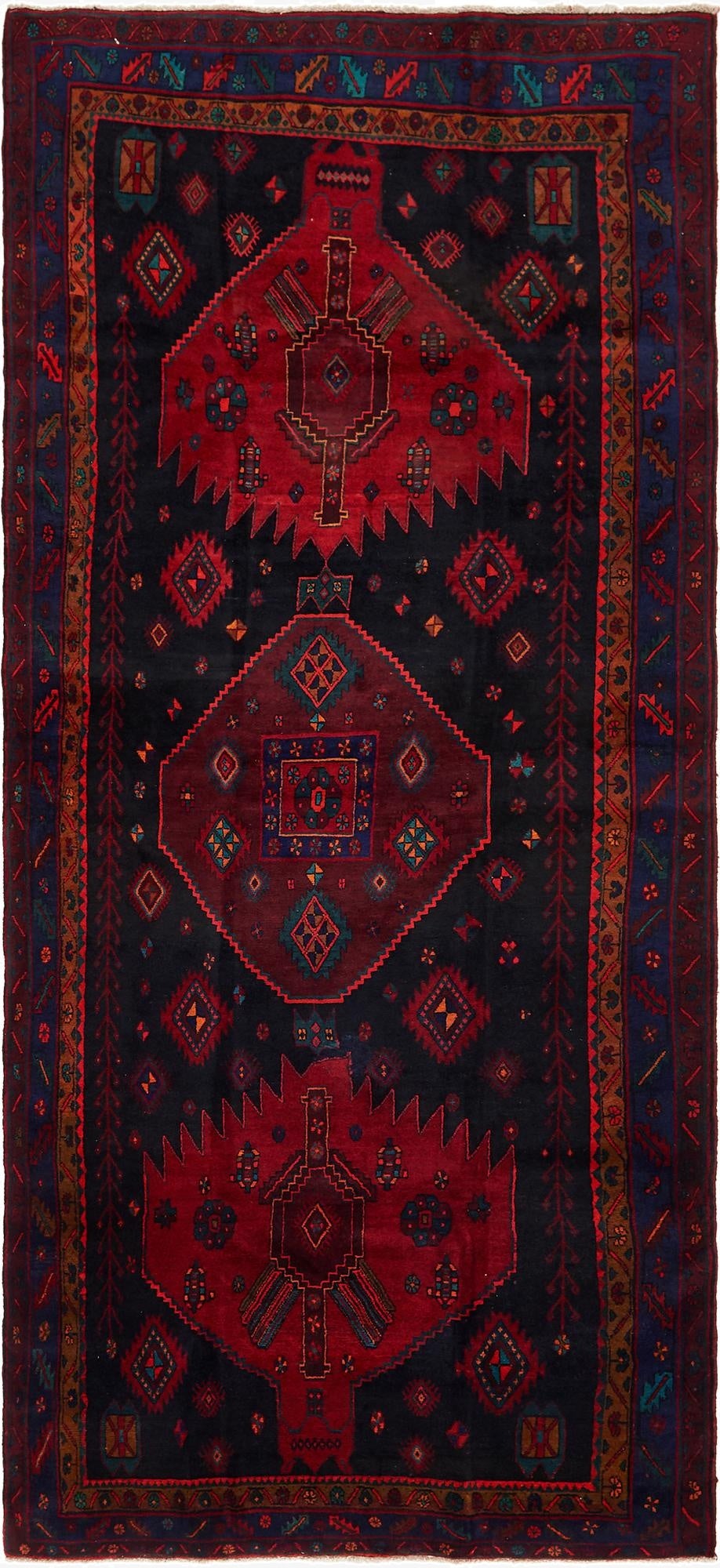  5' x 11' 8  Hand Knotted Meshkin Persian Wool Runner Rug